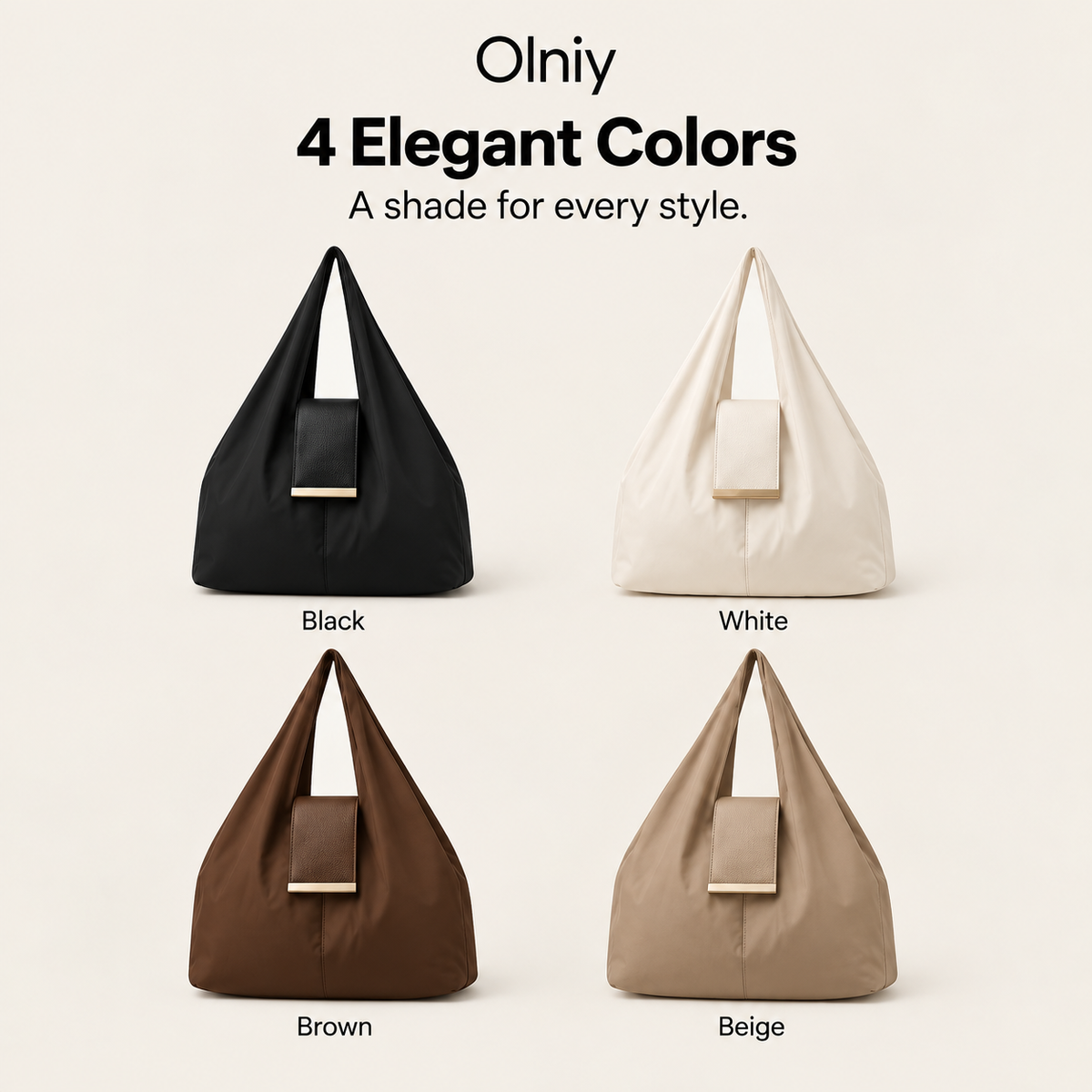 Olniy tote in black, white, brown and beige